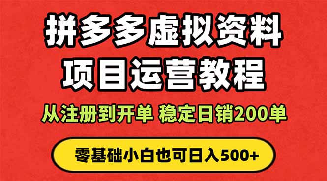 拼多多开店运营课程： 蓝海变现玩法，轻松实现睡后收入 零基础小白也可…-优优云网创