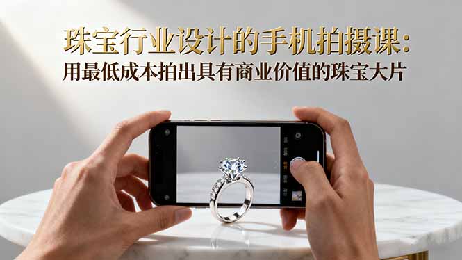 珠宝行业设计的手机拍摄课：用最低成本拍出具有商业价值的珠宝大片！-优优云网创