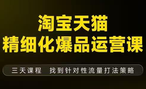 猫课子幽·淘宝天猫精细化爆品运营【音频+字幕+文档】(9月12-14杭州线下课)-优优云网创
