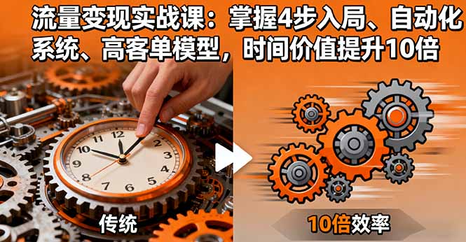 流量变现实战课：掌握4步入局、自动化系统、高客单模型，时间价值提升10倍-优优云网创