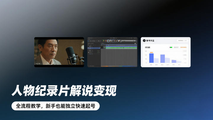 人物纪录片解说变现，全流程教学，新手也能独立快速起号-优优云网创