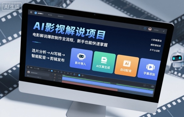 AI影视解说项目，电影解说爆款制作全流程，新手也能快速掌握-优优云网创