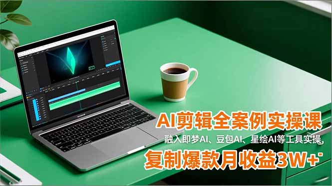 AI剪辑全案例实操课，融入即梦AI、豆包AI、星绘AI等工具实操，复制爆款月收益3W+-优优云网创