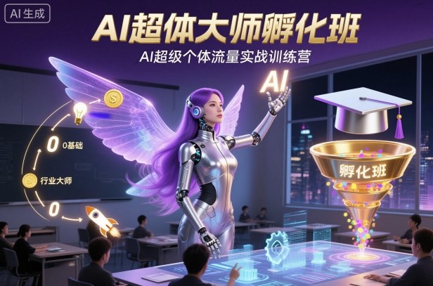 AI超体大师孵化班，AI超级个体流量实战训练营-优优云网创