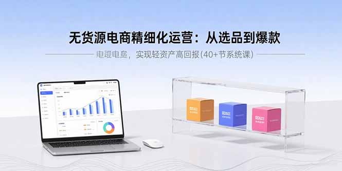 无货源电商精细化运营：从选品到爆款，实现轻资产高回报(40+节系统课-优优云网创