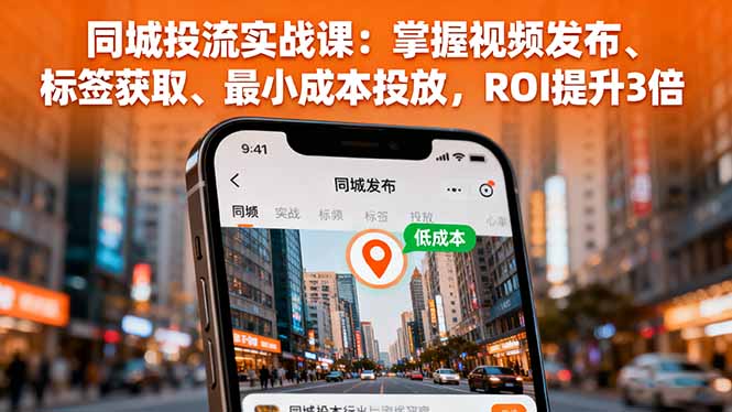 同城投流实战课：掌握视频发布、标签获取、最小成本投放，ROI提升3倍-优优云网创