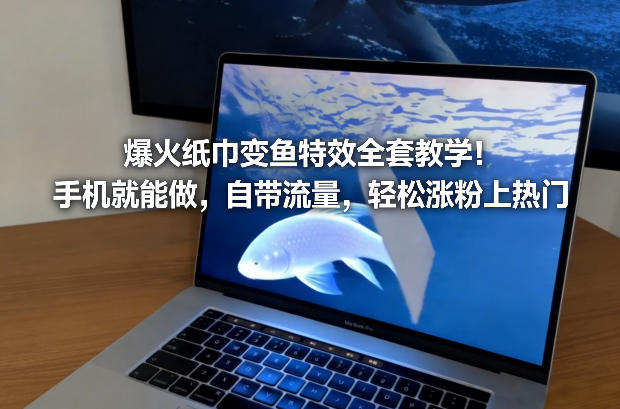 爆火纸巾变鱼特效全套教学!手机就能做,自带流量,轻松涨粉上热门-优优云网创