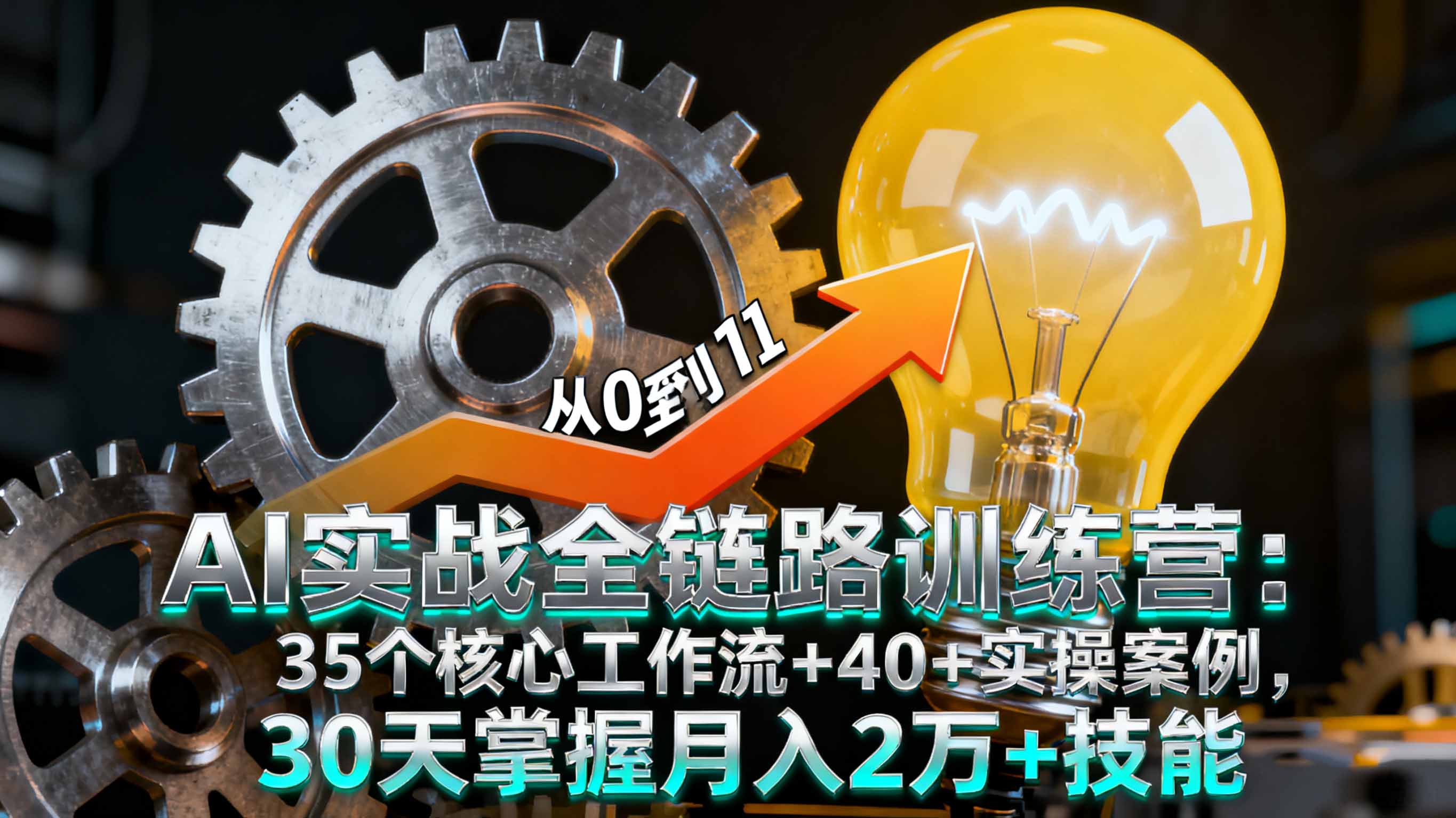 AI实战全链路训练营：35个核心工作流+40+实操案例，30天掌握月入2万+技能-优优云网创