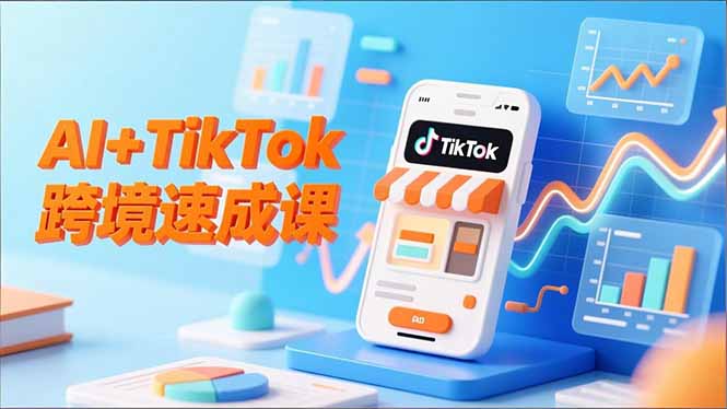 AI+TikTok跨境速成课，智能翻译、店铺定位、流程拆解，7天高效上线运营-优优云网创