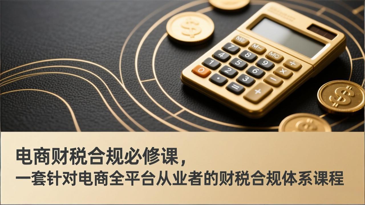 电商财税合规必修课，是一套针对电商全平台从业者的财税合规体系课程-优优云网创