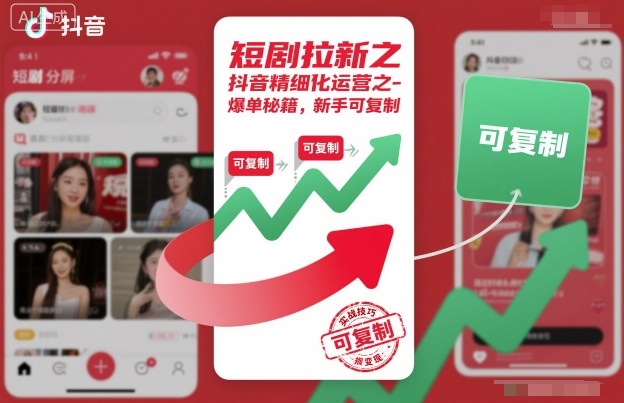 短剧拉新之抖音精细化运营之爆单秘籍，新手可复制-优优云网创