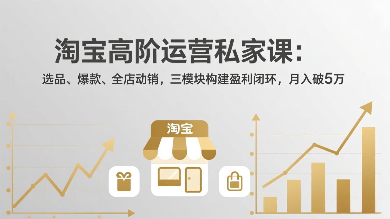 淘宝高阶运营私家课：选品、爆款、全店动销，三模块构建盈利闭环，月入破5万(更新26年2月-优优云网创