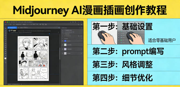 利用Midjourney AI人工智能轻松创作漫画插画教程，零基础创作完整漫画插画-优优云网创