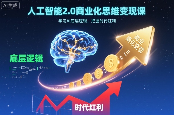 人工智能2.0商业化思维变现课，学习AI底层逻辑，把握时代红利-优优云网创