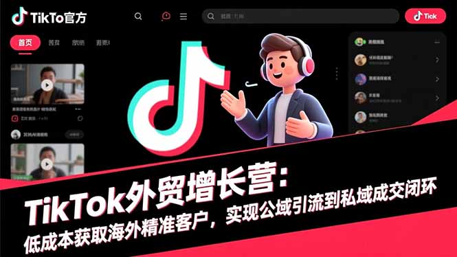 TikTok外贸增长营：低成本获取海外精准客户，实现公域引流到私域成交闭环-优优云网创