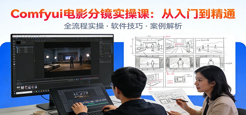 ComfyUI电影分镜实操课:分镜一致性,全流程AI视频制作,零基础也能做专业分镜-优优云网创