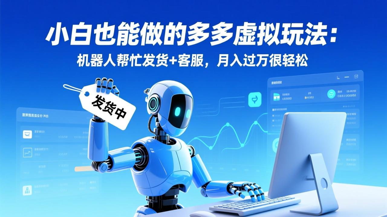 小白也能做的多多虚拟玩法：机器人帮忙发货+客服，月入过万很轻松-优优云网创