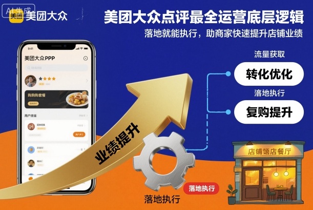 美团大众点评最全运营底层逻辑，落地就能执行，助商家快速提升店铺业绩-优优云网创