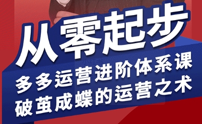 拼多多运营进阶系统课，从零起步，多多运营进阶体系课，破茧成蝶的运营之术(更新9月)-优优云网创