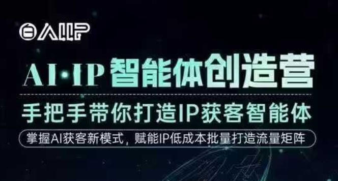 AI·IP智能体创造营，手把手带你打造IP获客智能体，高成交创始人IP课-优优云网创