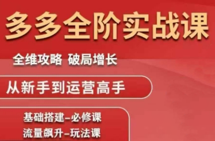 大炮·拼多多全阶实战课程(更新2026)-优优云网创