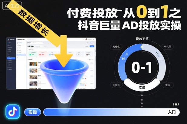 付费投放从0到1之抖音巨量AD投放实操-优优云网创