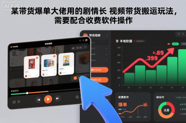 某带货爆单大佬用的剧情长视频带货搬运玩法，需要配合收费软件操作-优优云网创