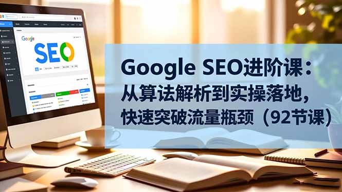 Google SEO进阶课：从算法解析到实操落地，快速突破流量瓶颈(92节课-优优云网创