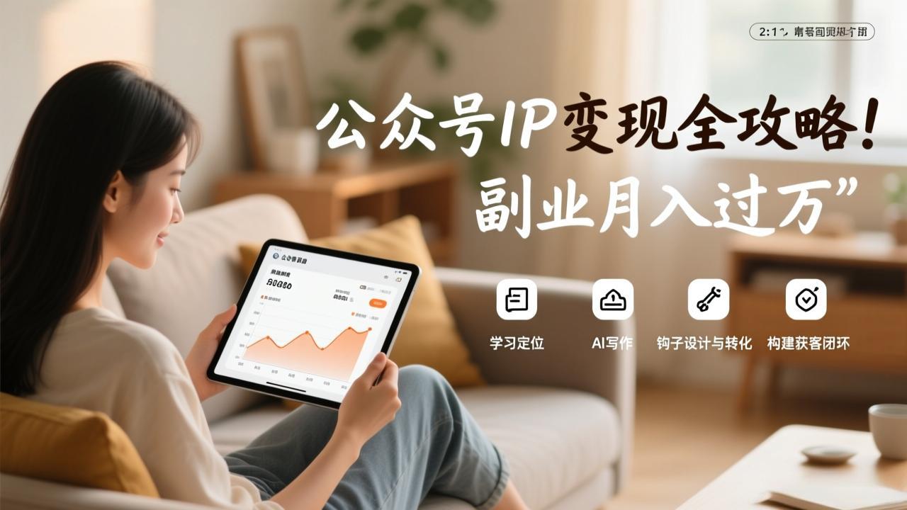 公众号IP变现全攻略，学习定位、AI写作、钩子设计与转化，构建获客闭环，副业月入过万-优优云网创