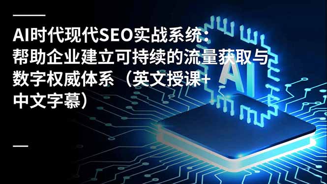 AI时代现代SEO实战系统：帮助企业建立可持续的流量获取与数字权威体系(英文授课+中文字幕-优优云网创