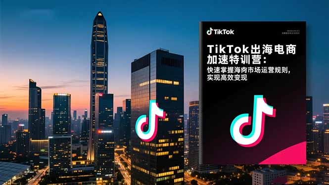 TikTok出海电商加速特训营：快速掌握海外市场运营规则，实现高效变现-优优云网创