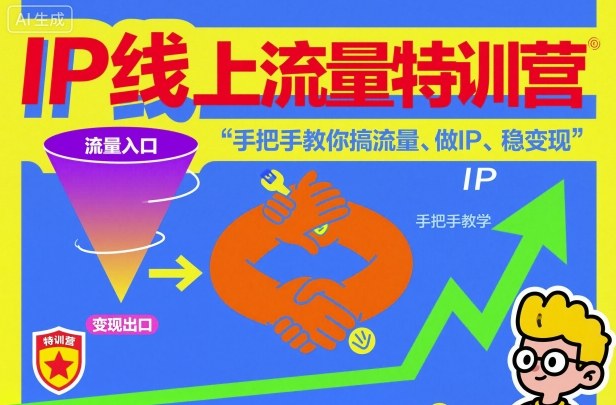 IP线上流量特训营，手把手教你搞流量、做IP、稳变现-优优云网创