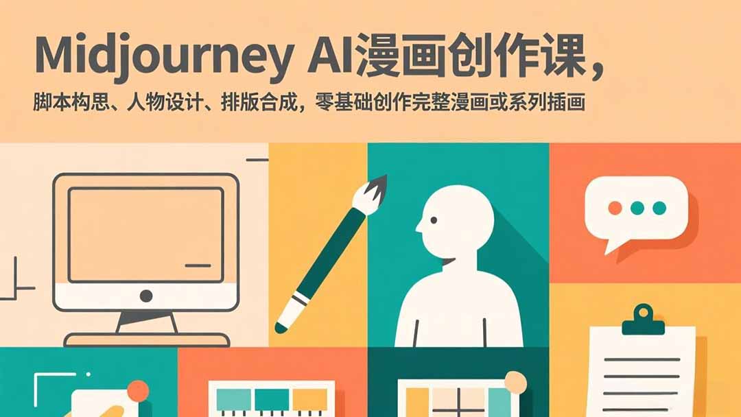 Midjourney AI漫画创作课，脚本构思、人物设计、排版合成，零基础创作完整漫画或系列插画-优优云网创