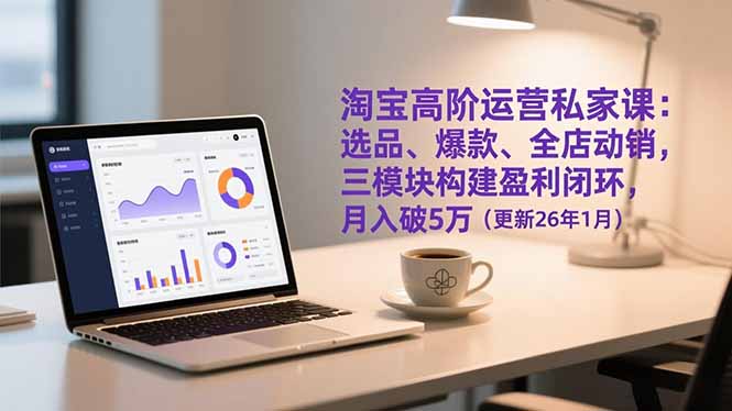 淘宝高阶运营私家课：选品、爆款、全店动销，三模块构建盈利闭环，月入破5万(更新26年1月-优优云网创