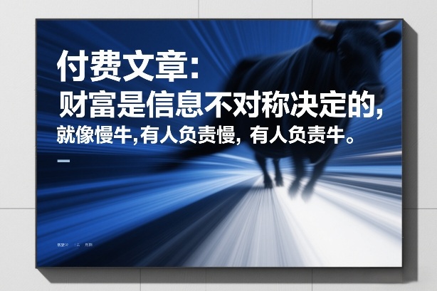 付费文章：财富是信息不对称决定的，就像慢牛，有人负责慢，有人负责牛-优优云网创