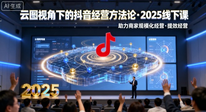 云图视角下的抖音经营方法论，2025线下课，助力商家规模化经营，提效经营(录音+字幕)-优优云网创