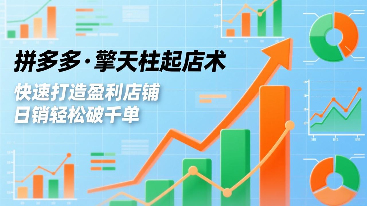 拼多多·擎天柱起店术，爆流布局、利润起飞、不断流，快速打造盈利店铺，日销破千单(更新-优优云网创