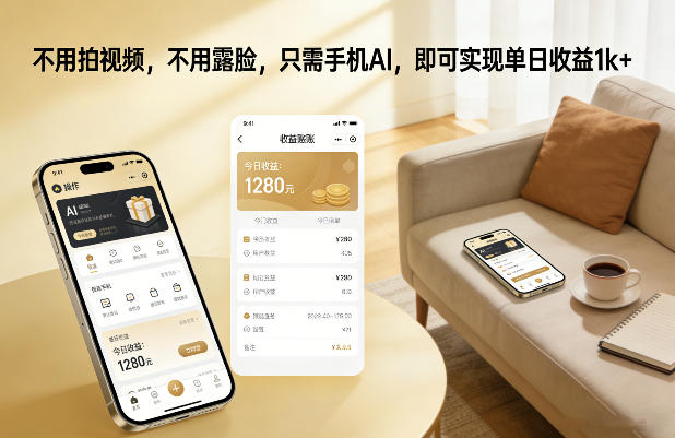 不用拍视频，不用露脸，只需手机AI，即可实现单日收益1k+【揭秘】-优优云网创