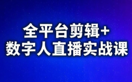视频号、快手、抖音全平台剪辑+数字人直播实战课(更新9月)-优优云网创