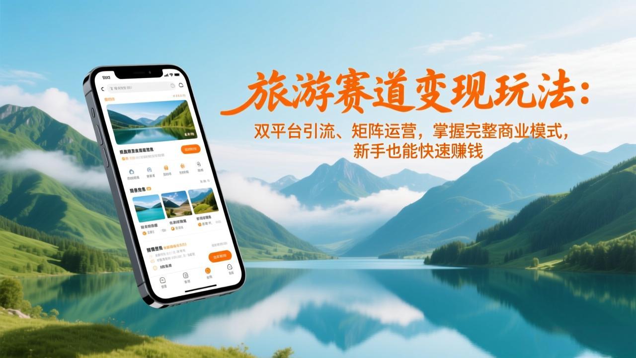 旅游赛道变现玩法:双平台引流、矩阵运营,掌握完整商业模式,新手也能快速赚钱-优优云网创
