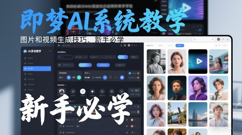 即梦AI系统教学,图片和视频生成技巧,新手必学-优优云网创