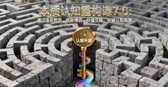 本质认知重构课7.0：通过语言哲学、信息博弈、价值交换，突破认知局限-优优云网创