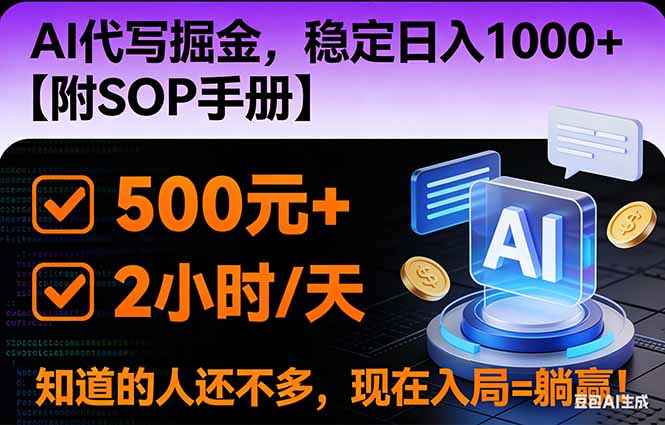 2026风口项目,AI代写掘金，稳定日入1000+，掌握核心技能【附SOP手册】-优优云网创