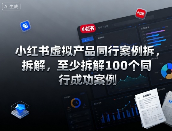 小红书虚拟产品同行案例拆解，至少拆解100个同行成功案例(完结)-优优云网创