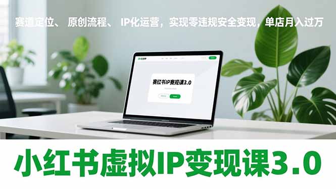 小红书虚拟IP变现课3.0，赛道定位、原创流程、IP化运营，实现零违规安全变现，单店月入过万-优优云网创