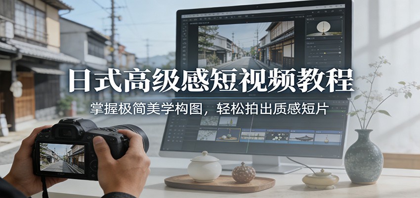 日式高级感短视频教程：掌握极简美学构图，轻松拍出质感短片-优优云网创