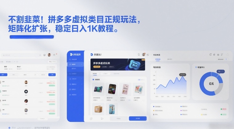 不割韭菜!拼多多虚拟类目正规玩法,矩阵化扩张,稳定日入1K教程【揭秘】-优优云网创