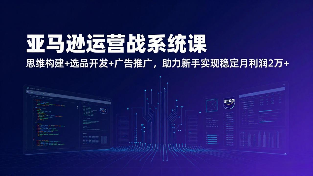 亚马逊运营实战系统课，思维构建+选品开发+广告推广，助力新手实现稳定月利润2万+(更新-优优云网创