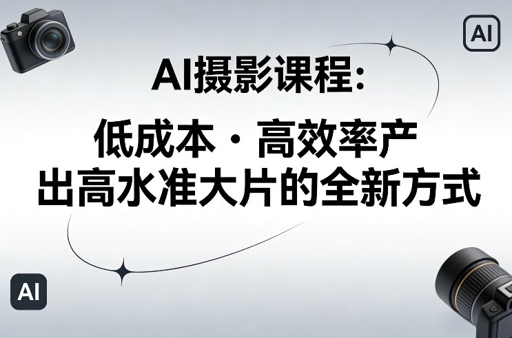 AI摄影课程，低成本高效率产出高水准大片的全新方式-优优云网创