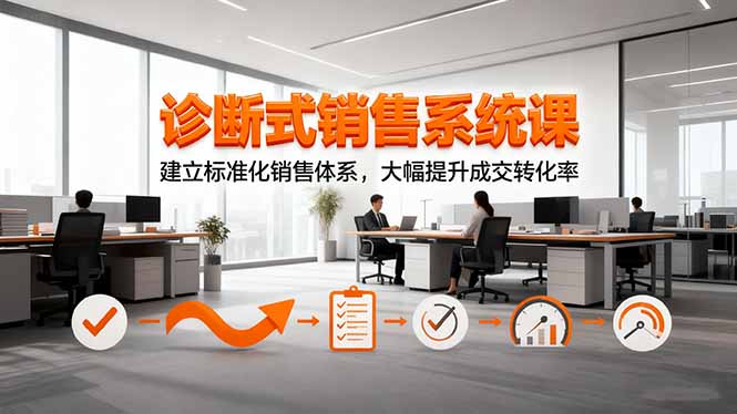 诊断式销售系统课，建立标准化销售体系，大幅提升成交转化率-优优云网创